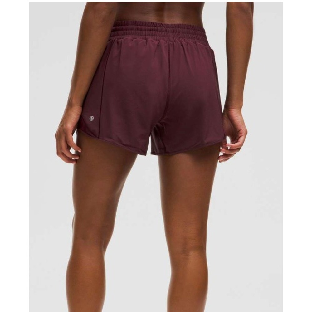 NEW Lululemon Hotty Hot High-Rise Lined Short 4" Size 2 Red Merlot LW7ARIT